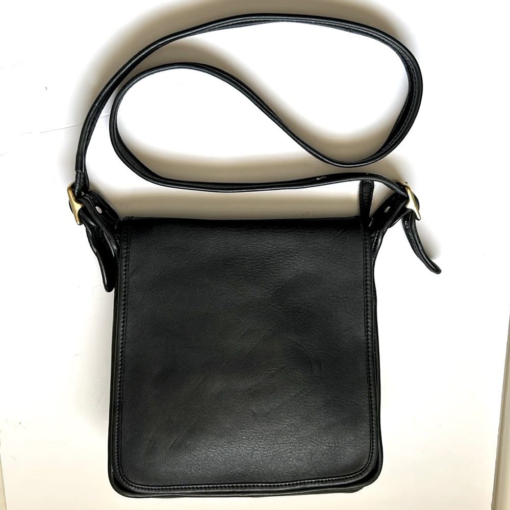 Black Leather Shoulder Bag with Gold Hardware